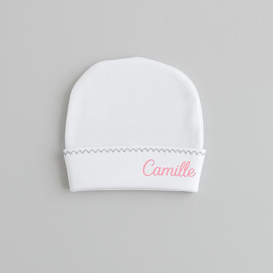 Bonnet blanc personnalisable